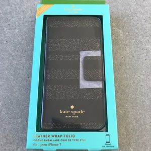 NIB Kate Spade Leather Wrap Folio iPhone 7 Case